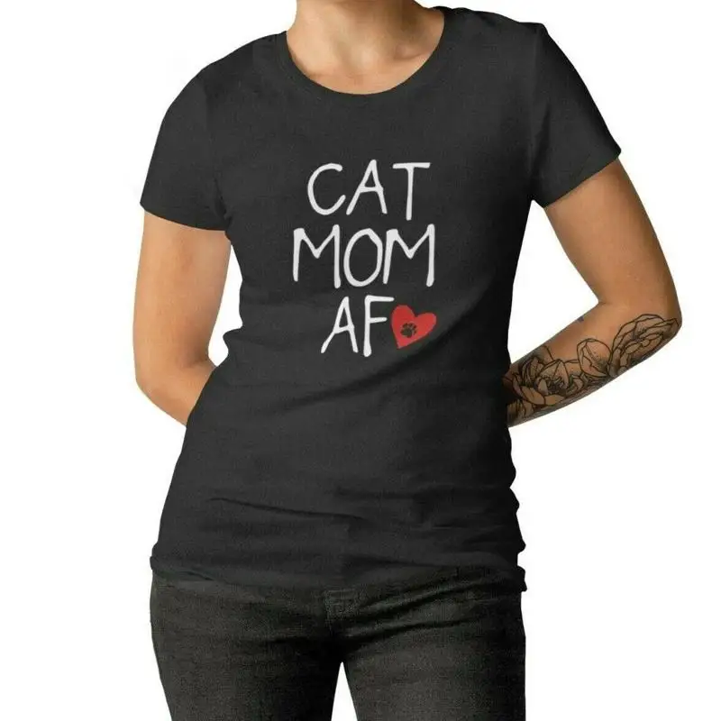 

Футболка Cat Mom AF 2, милая сумасшедшая леди, меховая мама, Рождество