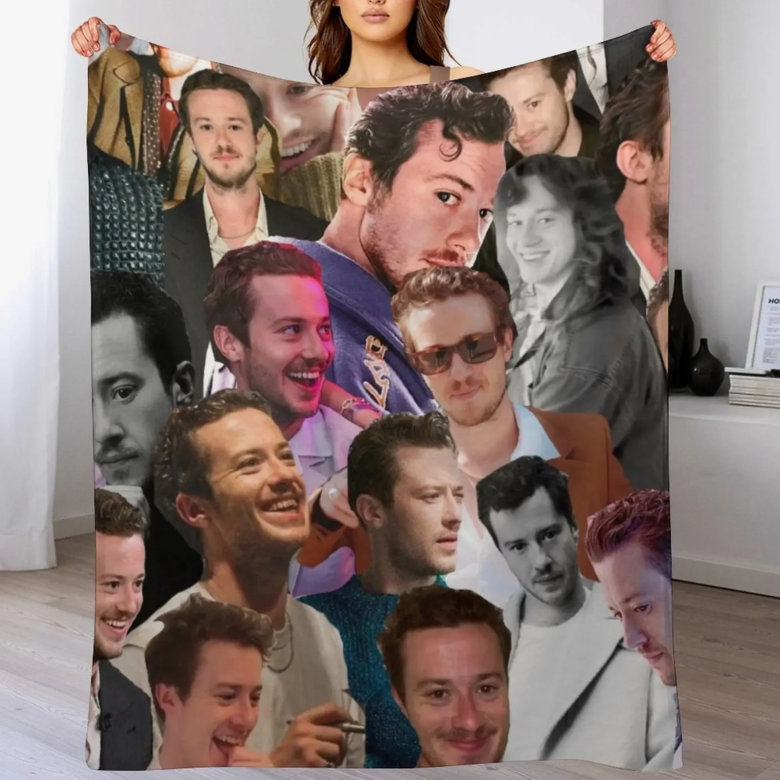 

Joseph Quinn Collage Throw Blanket sofa bed Vintage Soft Big valentine gift ideas Blankets