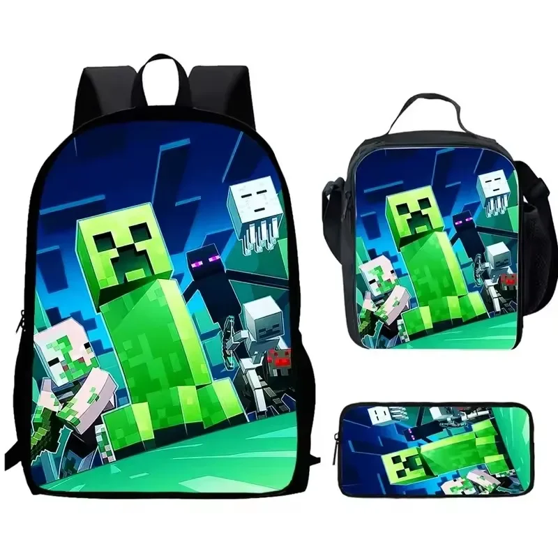 Mini-Craft My Game WR Rucksack Schultasche Lunchtasche Federmäppchen Set Geschenk für Kinder Studenten
