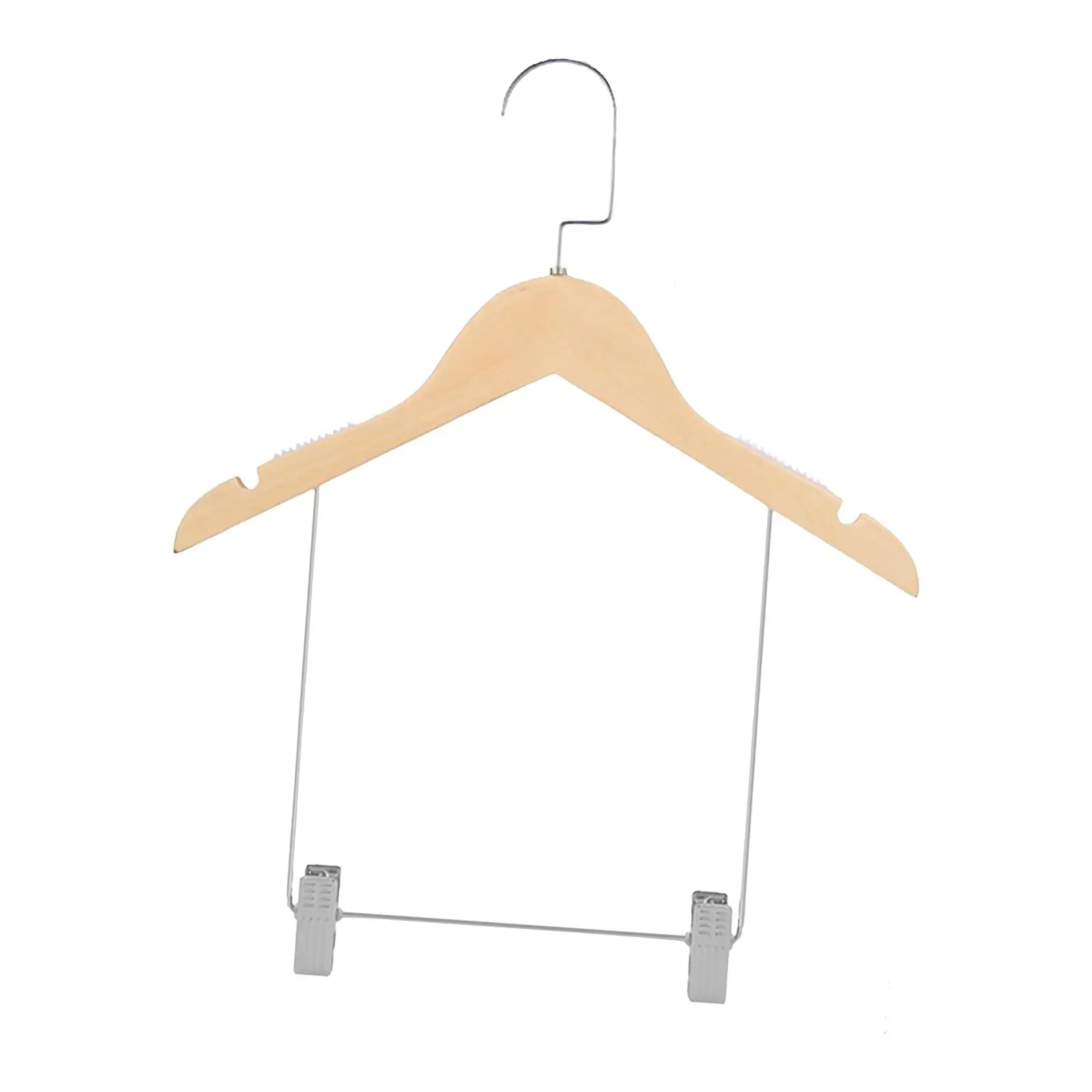 Wooden Suit Hangers Clothes Hanging Rack Dress Skirt Clip Hangers Closet Clothes