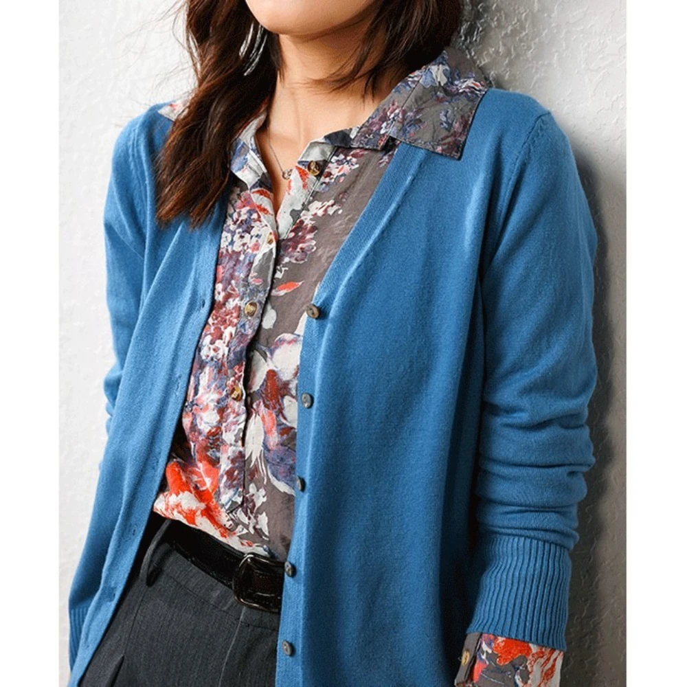 2026 Women V‑Neck Knit Cardigan Long Sleeve Button Down Multi‑color Soft Knitted Sweater Coat Casual Daily Outerwear For Autumn