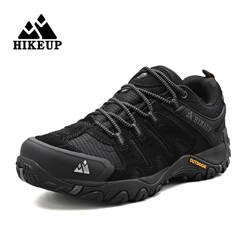 HIKEUP Wandelschoenen voor heren Suède buitenschoenen Slijtvaste heren Trekking Wandelen Jacht Tactische sneakers