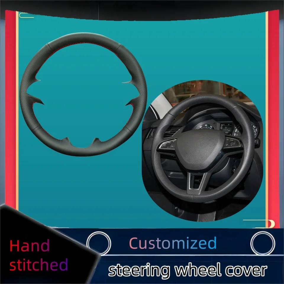 

Hand-stitched Microfiber Leather Car Steering Wheel Cover For Skoda Octavia 2015-2019 Fabia Kodiaq Citigo Superb Scala Accessori