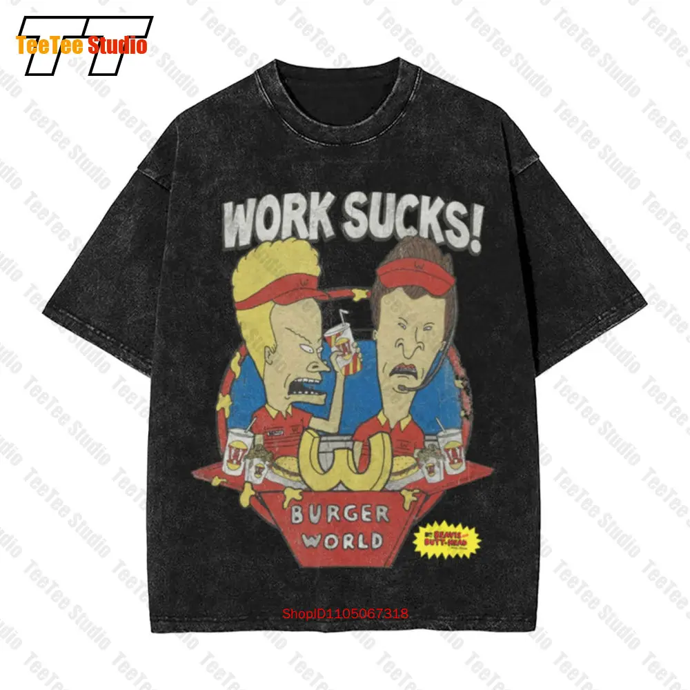 Bevis And Butthead Work Sucks Vintage  T-Shirt LXAZ
