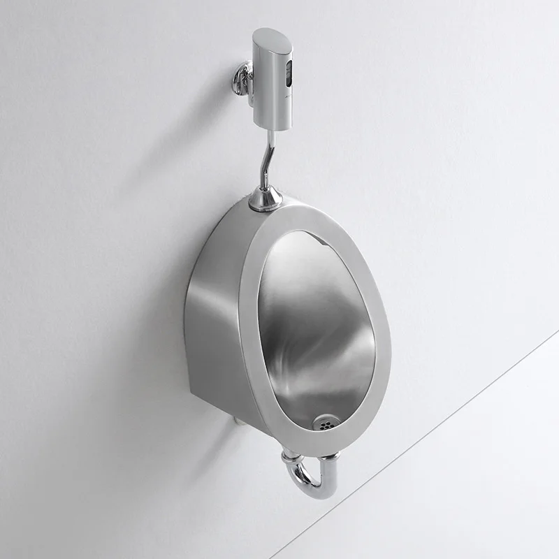 

NewWall-Mounted 304 Stainless Steel Urinal for Adults Men's Standing Toilet with Hanging Sensor Modern Bathroom Plumbing Fixture