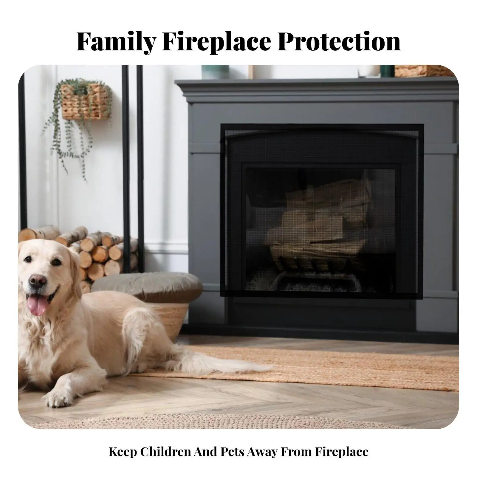 Infant Proofing Fireplace Guard Strong Fireplace Net Scratch Resistant for