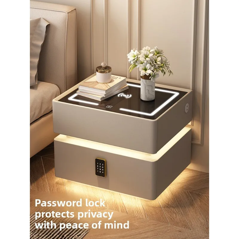 Picture 3: Half-step suspended smart bedside table, simple modern light luxury high-end bedroom with lock, free installation bedside table