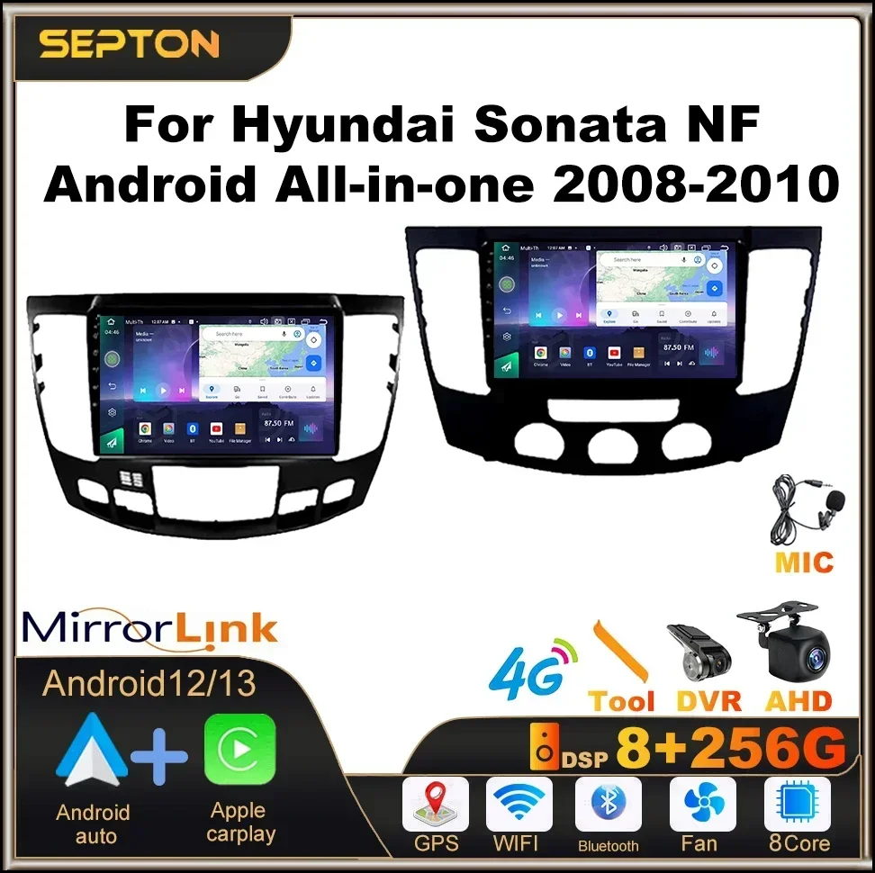 

SEPTON Car Radio for Hyundai Sonata NF Android All-in-one 2008-2010 CarPlay Wifi GPS 4G Car Stereo Receivers Smart Car Systems
