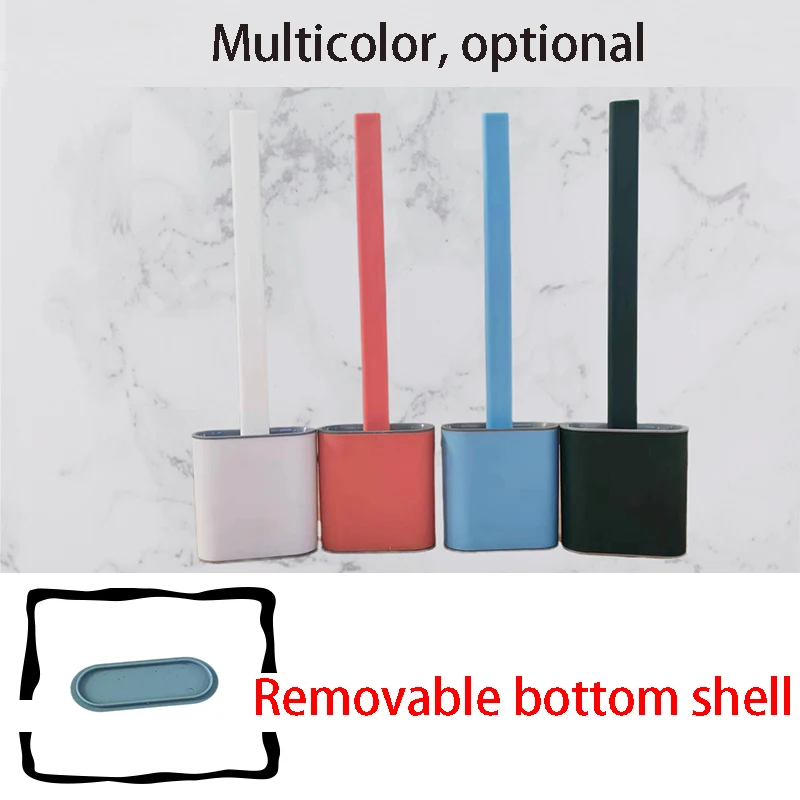 Home Mini Bathroom Toilet Brush, Wall Mounted Cleaning Brush, Detachable Base No Leakage, Reusable