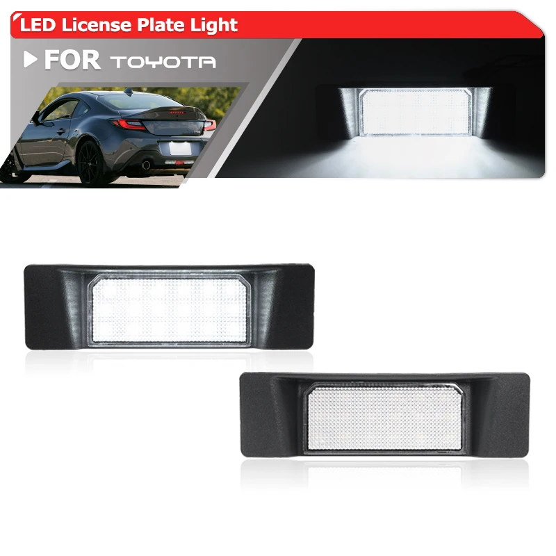 2x For Subaru BRZ ZD8 2022+ For Toyota GR86 ZN8 2022+ Rear Canbus Full White Led Trunk Lid License Plate Light Assy Replacements