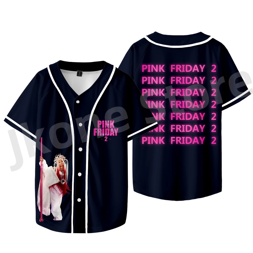 

Nicki Minaj T-shirts Pink Friday 2 Album Merch Baseball Jacket Women/Men Fashion Casual Streetwear Tee Top Top