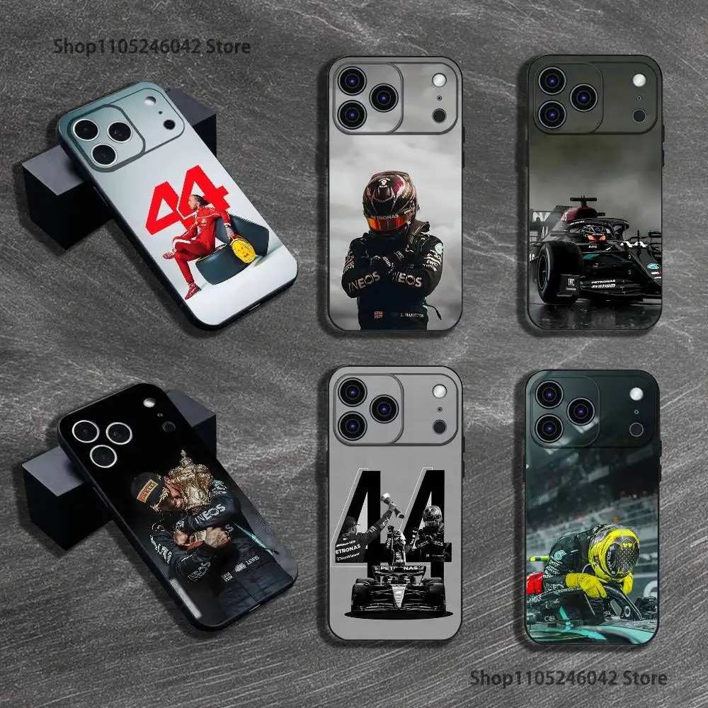 

Racing 44 L-Lewis H-Hamilton For iPhone 17,16,15,14,13,12,11,Pro,XS,Max,XR,Plus,E,SE4,Mini Black Soft Cover Phone Case