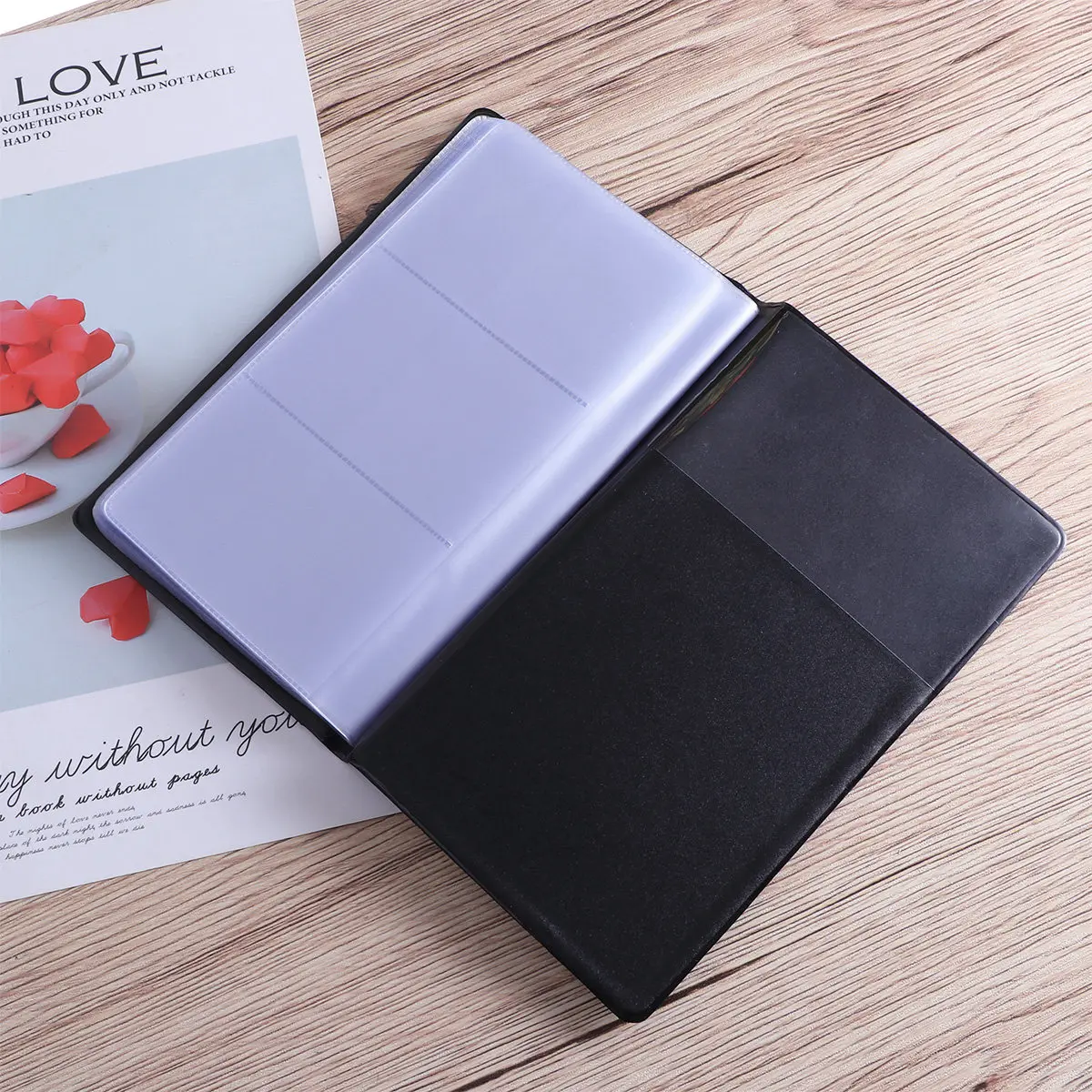 

Визитница-книжка черная на 180 карт, премиум-класса, в твердом переплете, профессиональный футляр для визиток