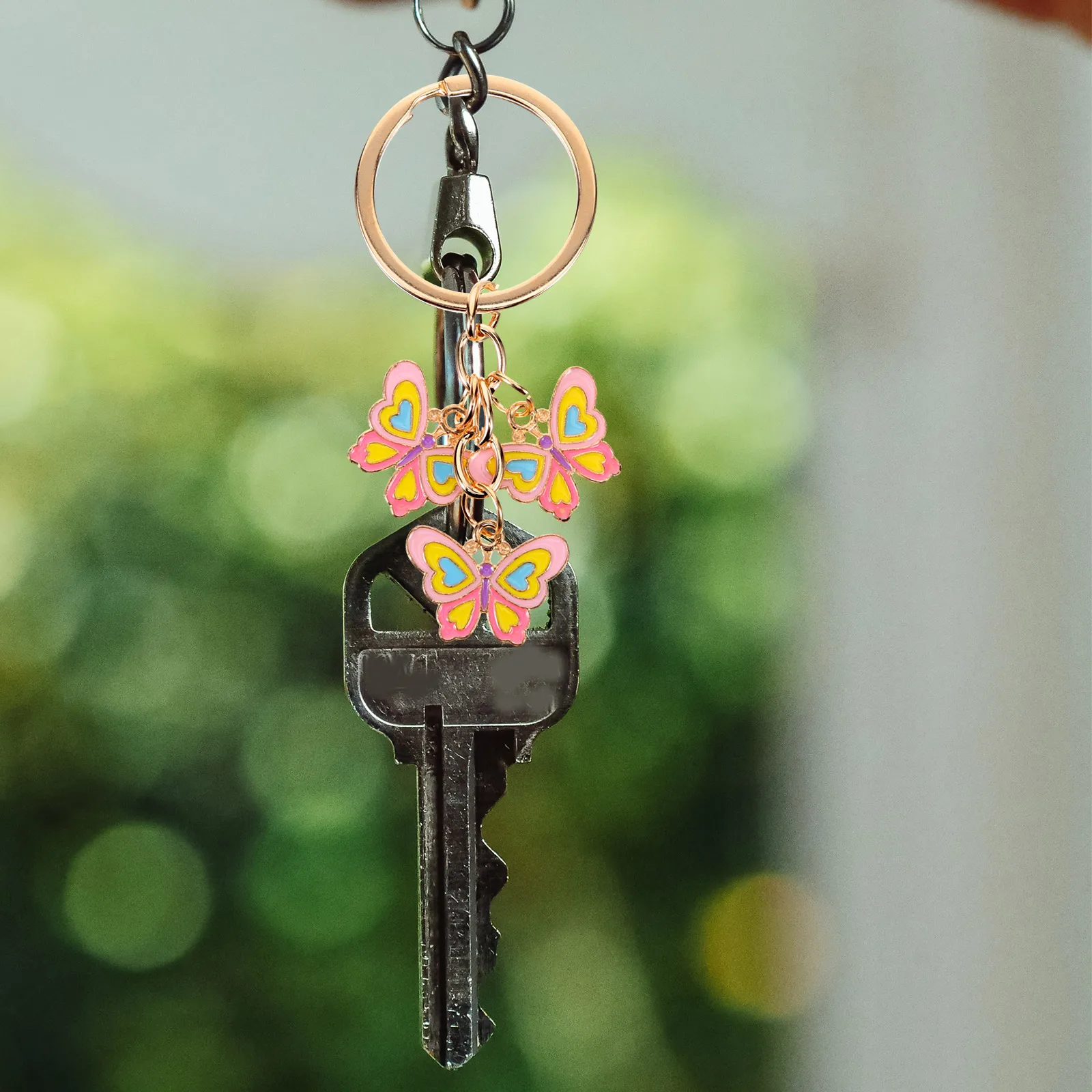 

Butterfly Keychain Decorative Pendant for Bag Backpack Purse Charm Creative Cartoon Animal Design Colorful Personalized