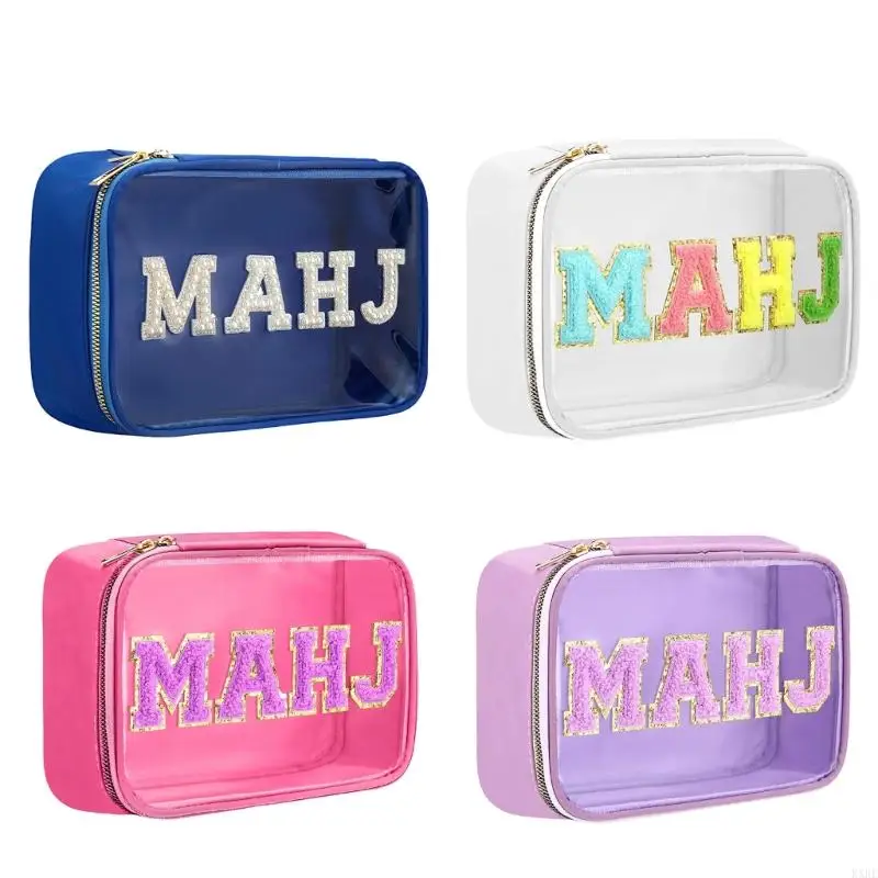 Large Waterproof PVC Letter Mahjong Storage Bag With Sealed Closure For Home Use KXRE