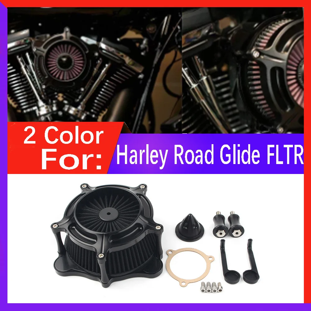 

Motorcycle Turbine Air Cleaner Intake Filter System Kit For Harley Dyna FXDLS Softail Touring Trike