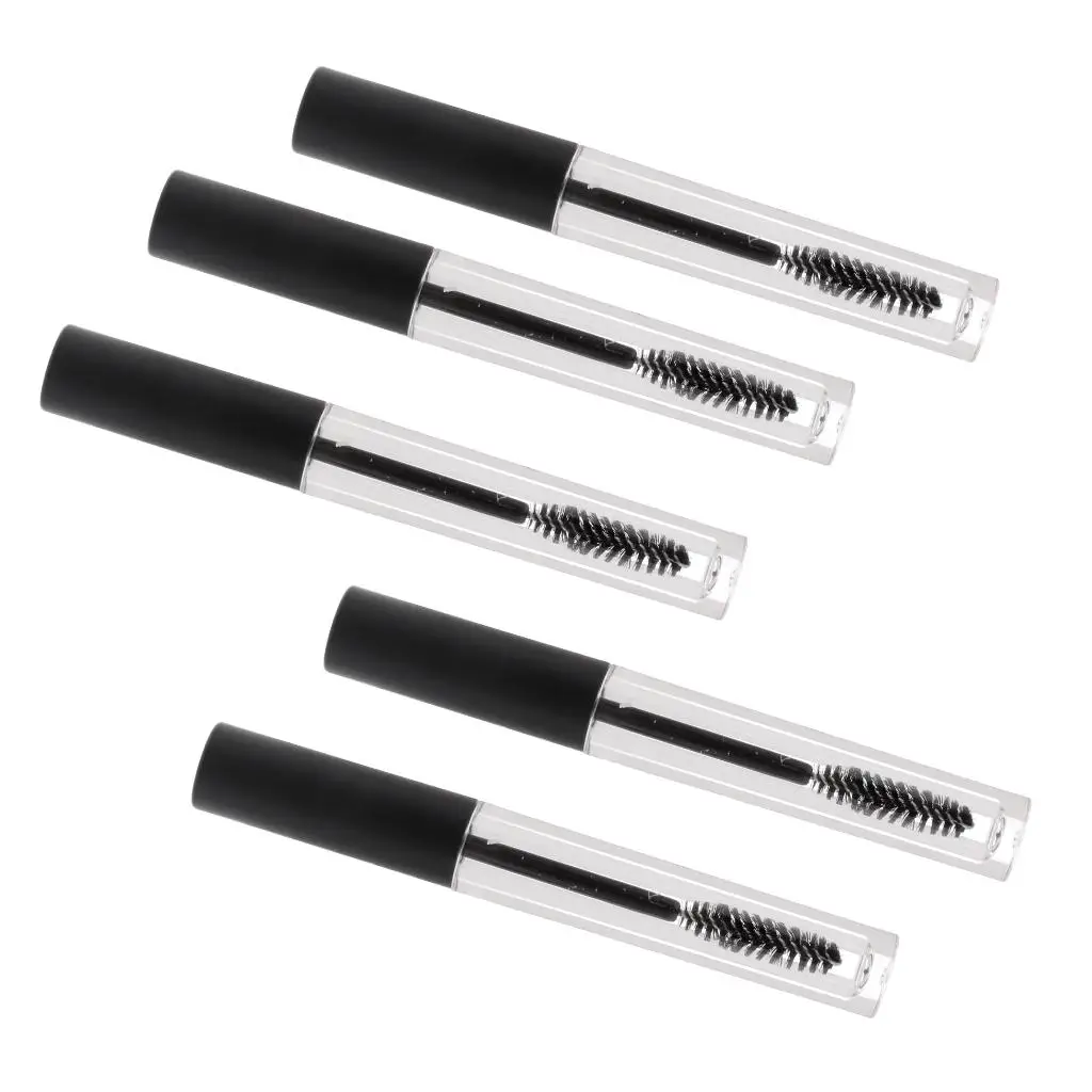 Tubes et pinceaux de Mascara vides de 5ml, 5 paquets, bouteille d'huile pour cils, applicateurs de baguette, conteneurs de maquillage pour bricolage, cosmétiques, huile de ricin