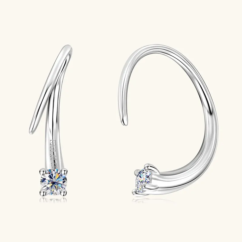 

Ehhai 2,5 мм круглые серьги-гвоздики с муассанитом и крючками для женщин, настоящее серебро S925, крошечный поворотный пирсинг, ювелирные изделия, подарки