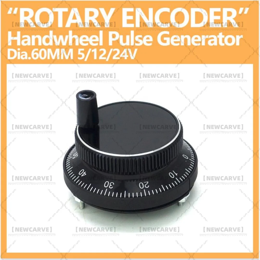 Volantino elettronico di alta qualità 60mm Pulser Cnc 5V 12V 24V 4 6 Pin Pulse 25 100 Encoder rotativo generatore di impulsi manuale NEWCARVE
