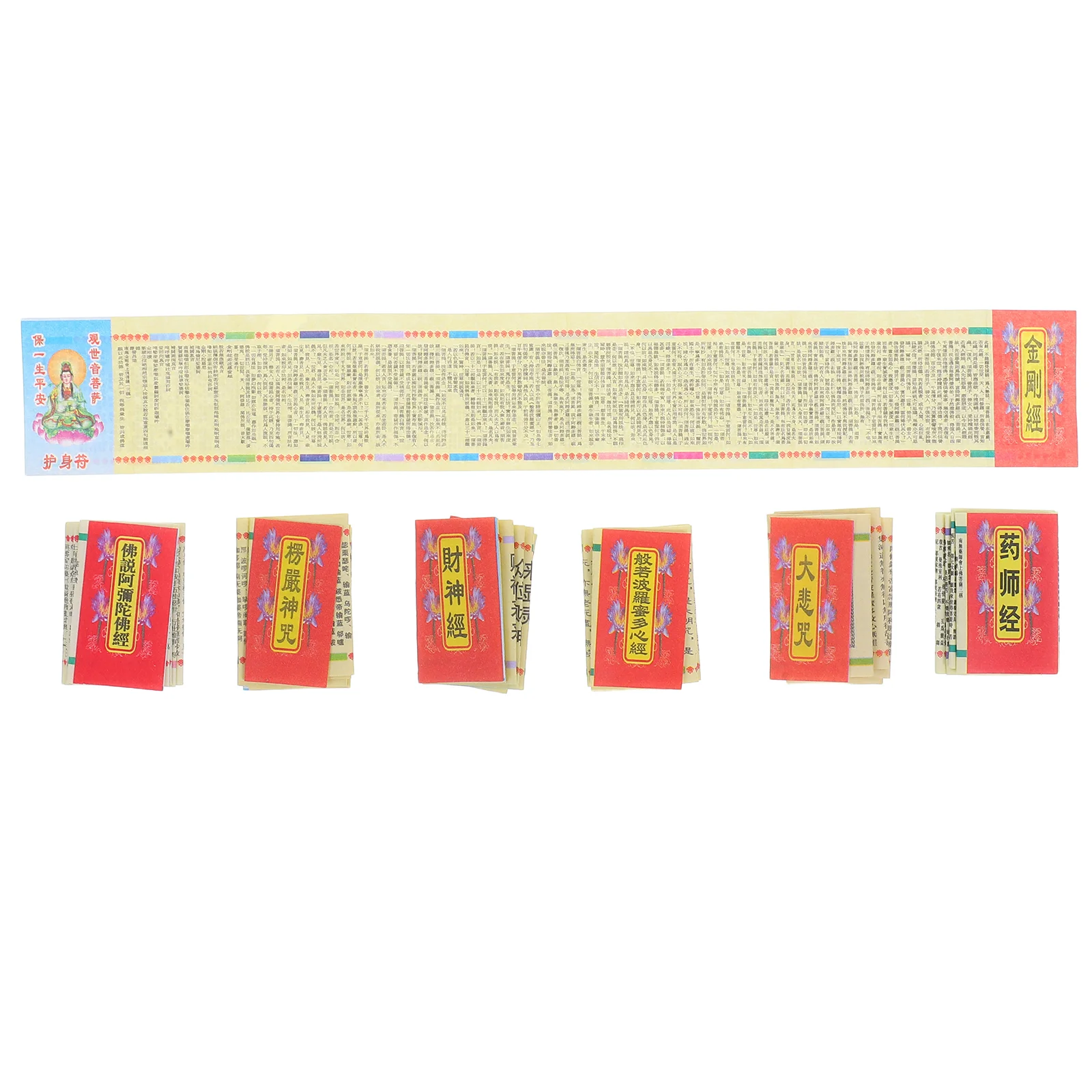 

7 Pcs Microscript Scriptures Sacred Display Miniature Text Religious Decor Decorations Spiritual Tiny Ornament Sutras