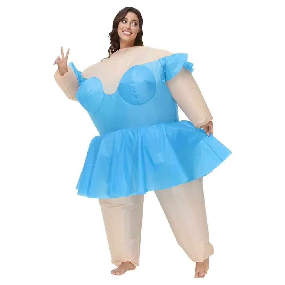 Erwachsenen-Ballettkostüm in Blau, Aufblasbare Kostüme, Weihnachts-Anime-Cosplay-Kostüm, Ballettkleid-Maskottchen, Ausgefallenes Party-Rollenspiel-Verkleidungsoutfit