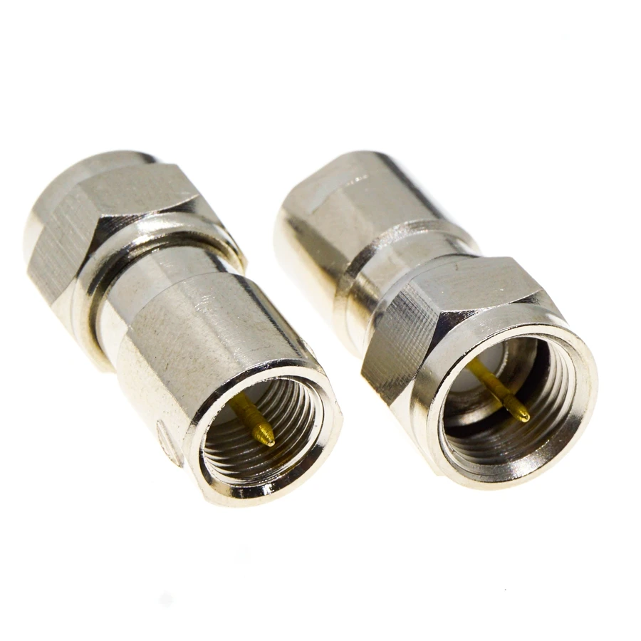 1pcs FME Male to F Male TV Plug Nickel Plated Brass Straight Coaxial M/F DVB-T TV PAL Antenna RF Connector Adapters