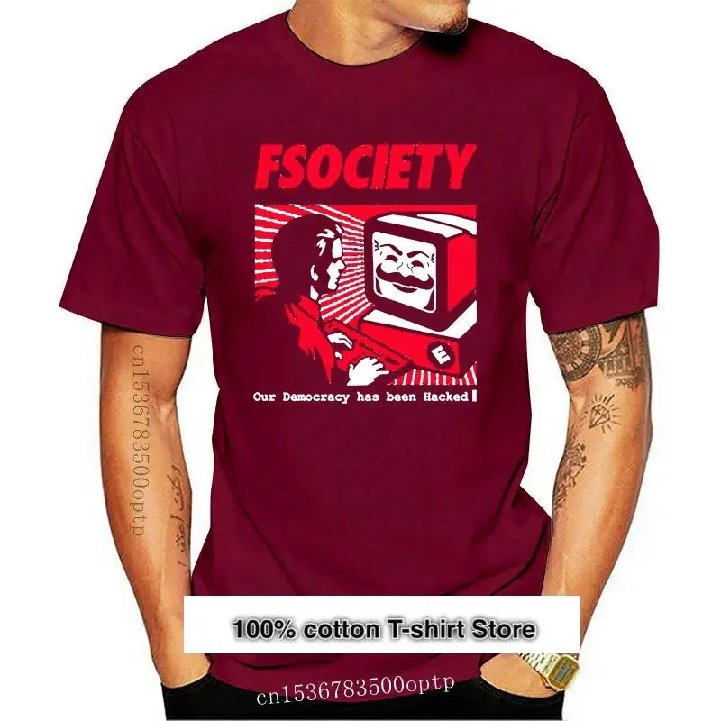 Camiseta de cuello redondo para hombre, ropa nueva, FSOCIETY