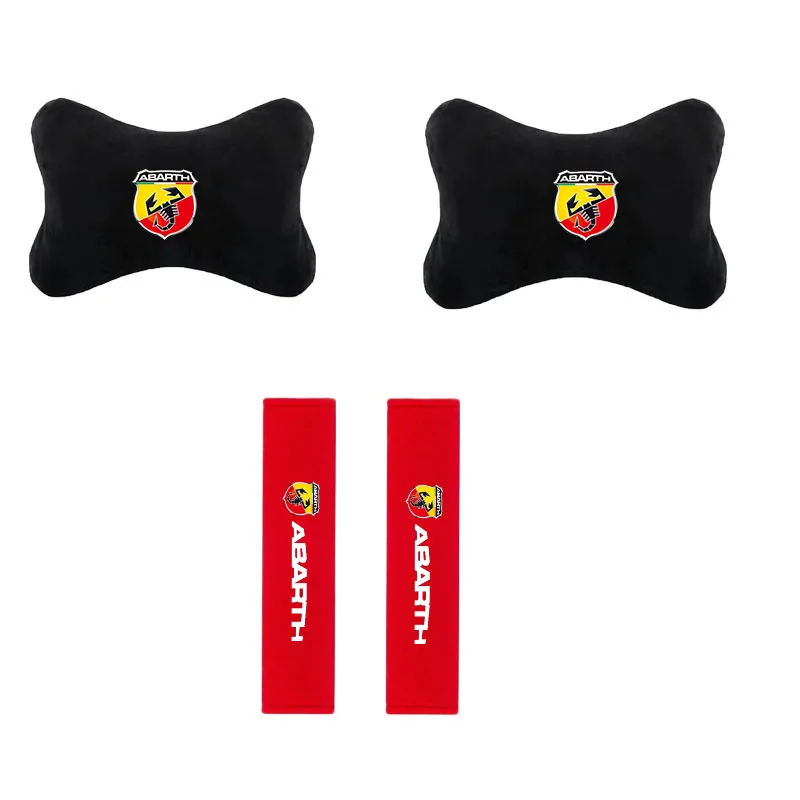 Car Headrest Pillow Seatbelt Shoulder Pad for Abarth 595 695 500e 500c 500l 500x Punto Spider Panda Stilo Ducato Car Accessories