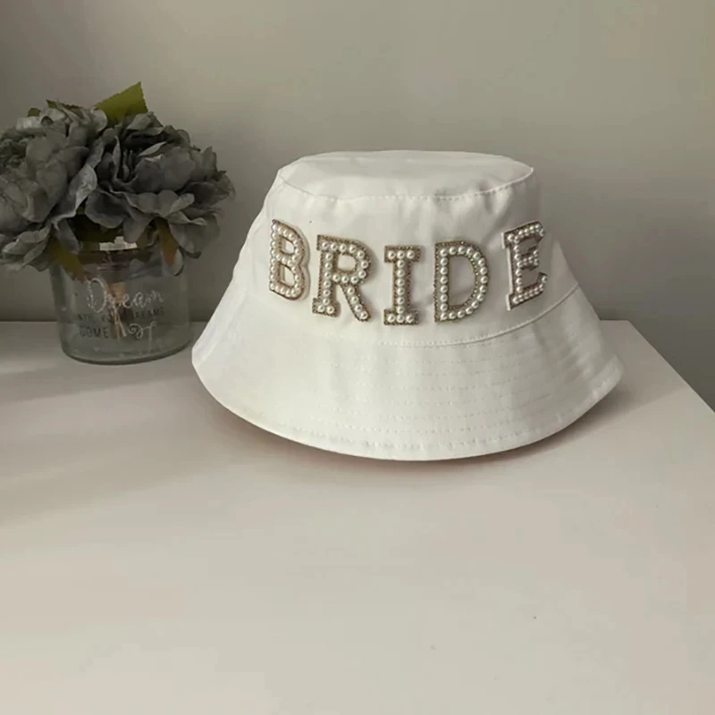 Bride Bucket hat summer beach wedding Engagement Bachelorette hen party Bach weekend bridal shower decoration honeymoon gift