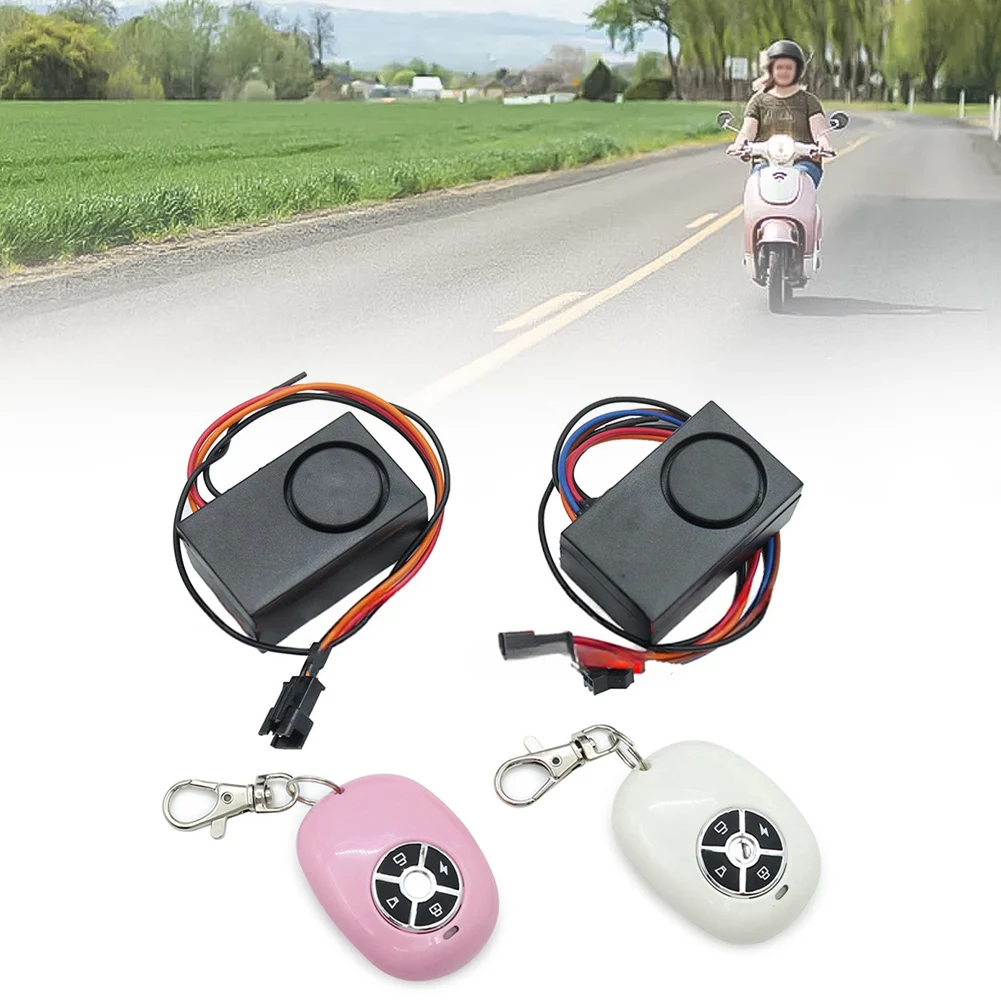 Electric Scooter Anti-Theft Alarm Remote Security 36-48V E-Bike Alarm & Keyless Entry For 2Pcs 4-button Remote Controls 60x35mm