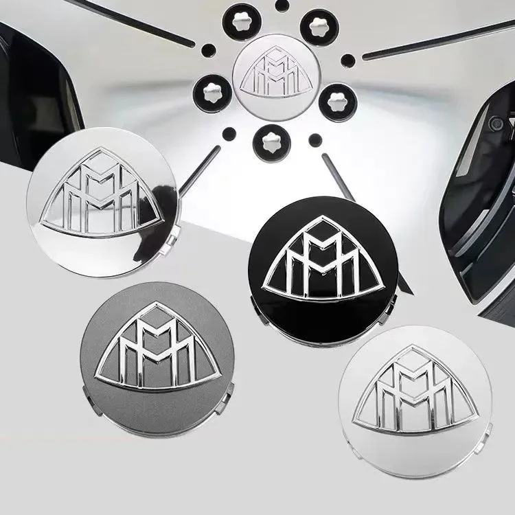 75mm Maybach logo Car Emblem Wheel Center Hub Cap auto Rim refit dust-proof Badge Covers S480 S500 GLS Sticker Accessories 4pcs