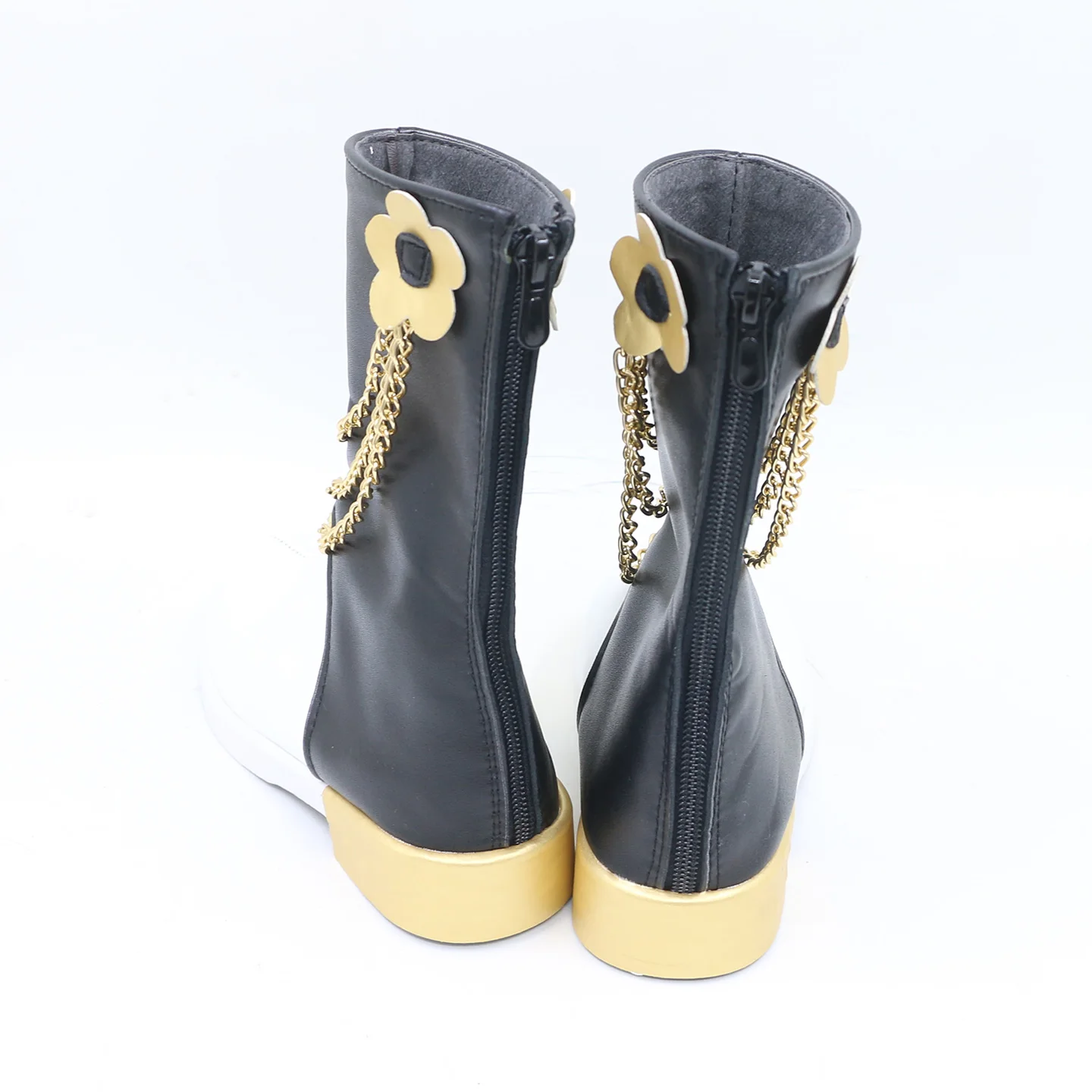 เคป๊อป มิราคอสเพลย์รองเท้าผู้หญิงสีดำรองเท้าสีทองฮาโลวีนปาร์ตี้คาร์นิวัลเล่นบทบาทอุปกรณ์ประกอบฉาก