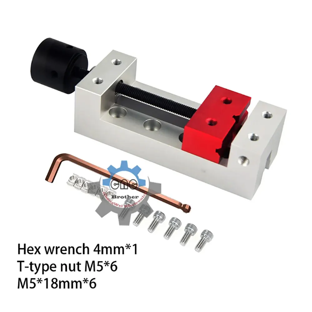 

Aluminium Alloy Flat Tongs Screw Precision DIY CNC Parallel-jaw Vice Plain Vise Carving And Milling Machine Bench Drill Vise