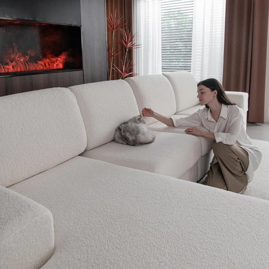 

Couch Cushion Covers for Sectional Sofa Stretch Soft Sofa Slipcovers Washable WearResistant Universal Furniture Protector for L