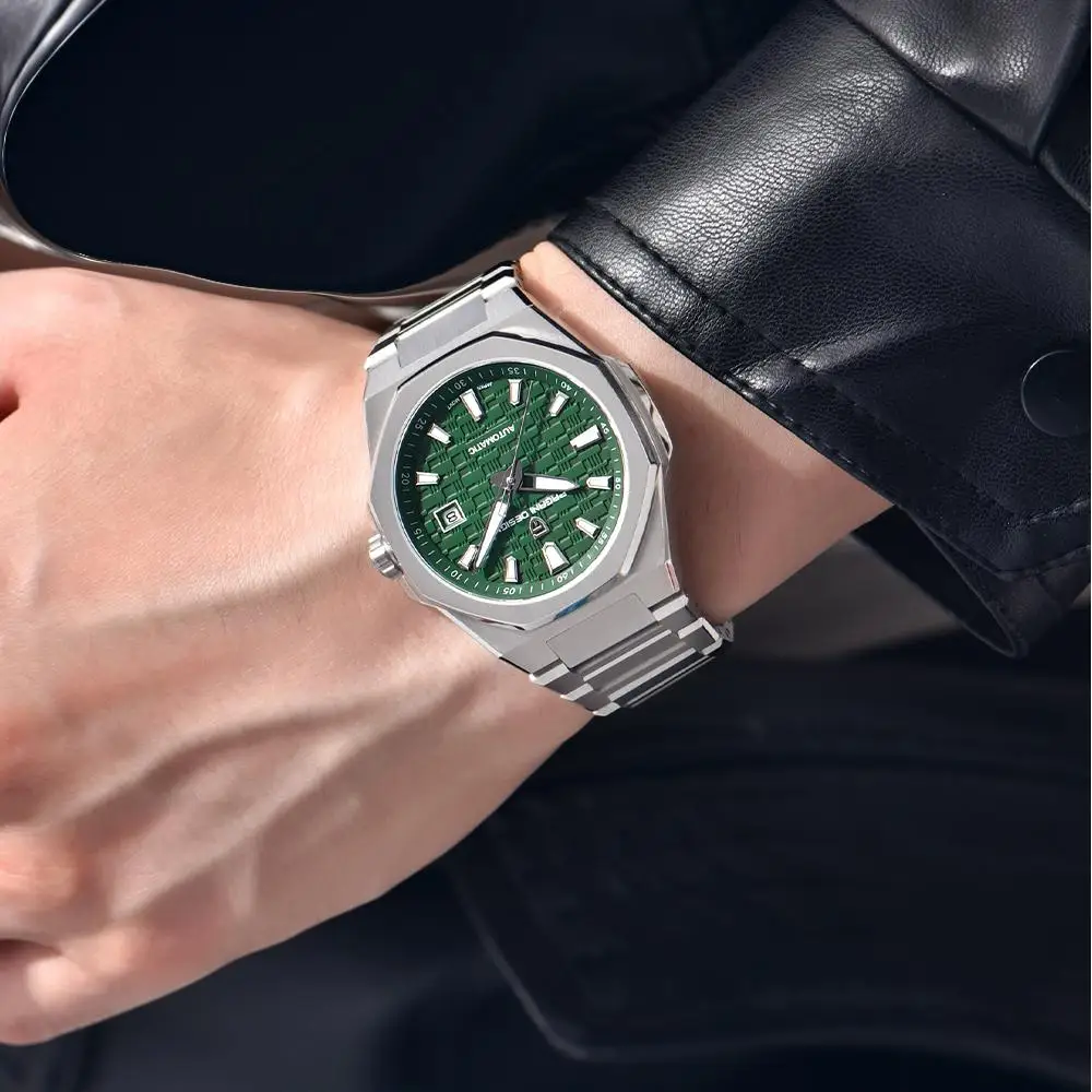 PAGANI DESIGN 2025 ساعة ميكانيكية جديدة للرجال ميوتا 8215 الأعمال الياقوت الزجاج الفولاذ المقاوم للصدأ Reloj Hombre مع مضيئة YS023 #5