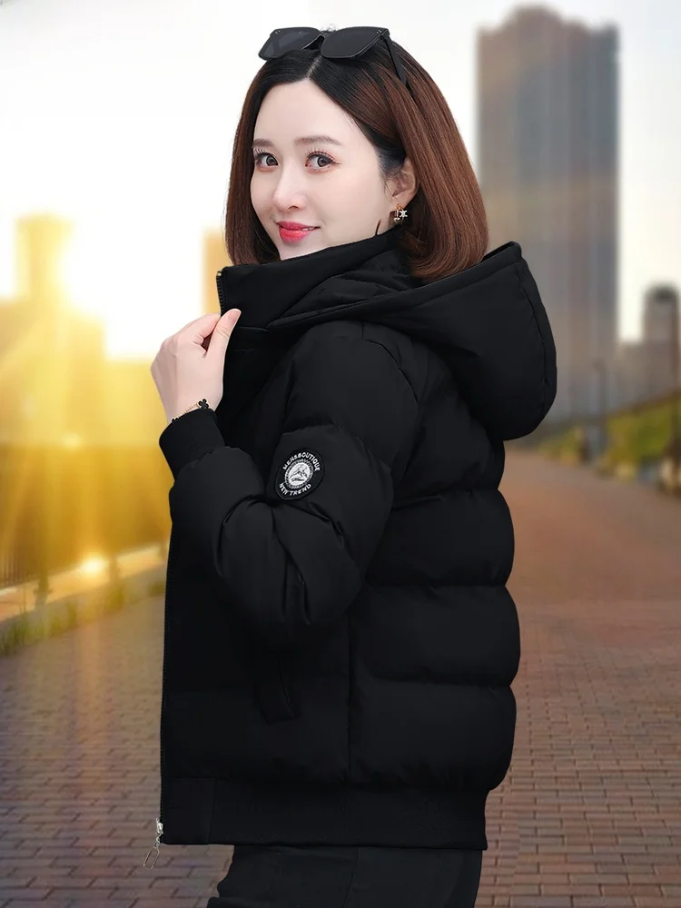 TUCANO 양면 착용 가능한 여성용 다운 코튼 재킷 패셔너블한 한국 스타일 두꺼운 긴 소매 지퍼 코트