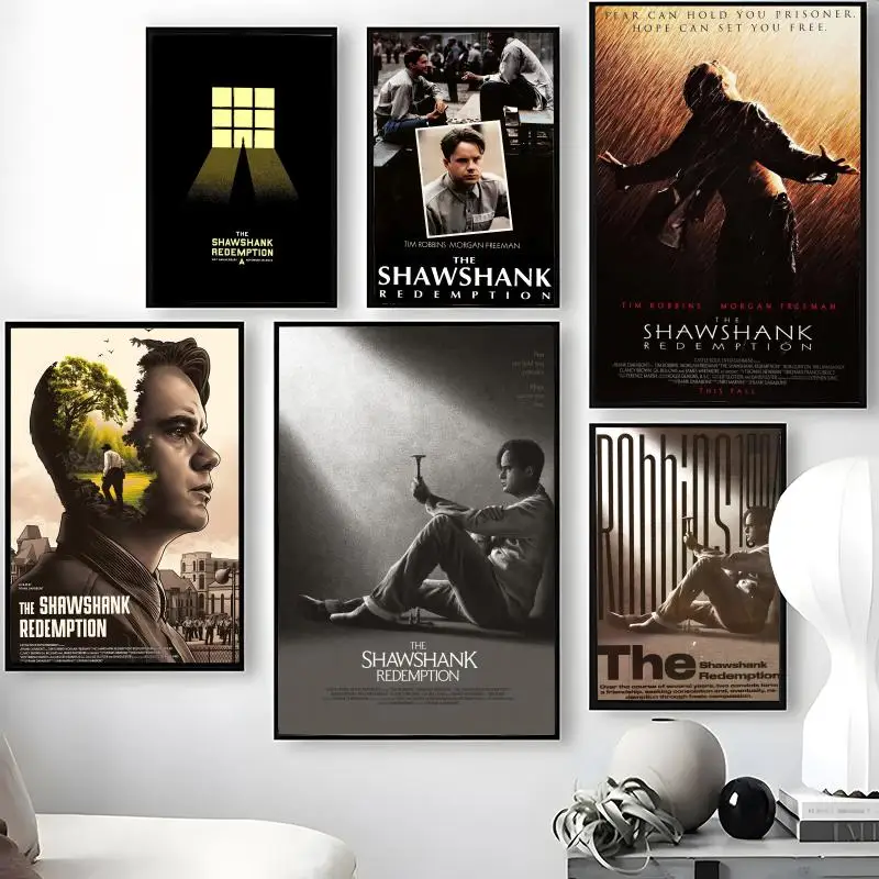 Affiche The S-Shawshank R-Redemption, autocollants muraux imperméables, décor mural amovible pour salon et chambre à coucher