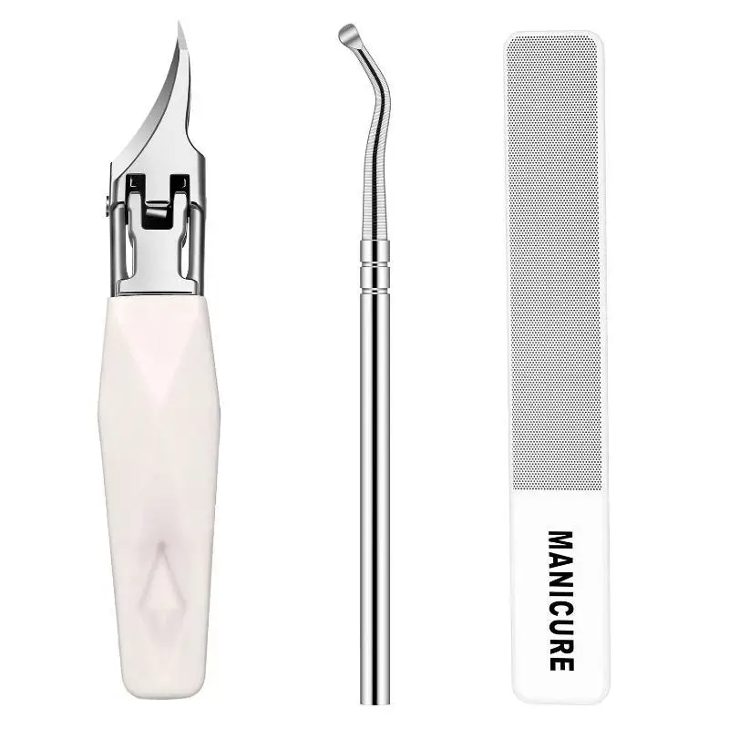 Nail Clippers 3 Pcs Heavy Duty Stainless Steel Rust Resistant Anti Slip Grip High Precision Safe Nail Cutters for Daily Use