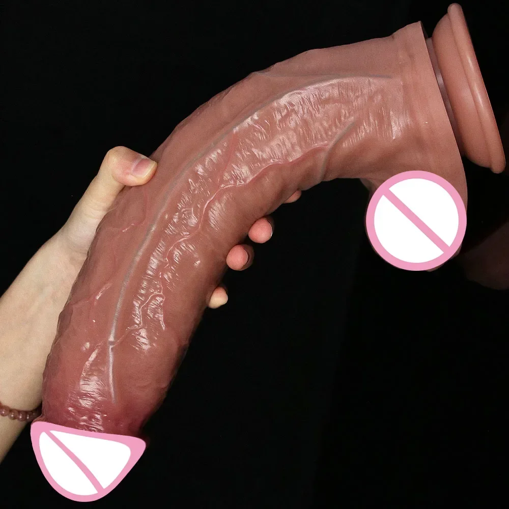 4Sizes Realistic Soft Big Dildo Double Silicone Suction Cup Penis Couples Masturbation Huge Cock Woman Man Anal Adult Sex Toy view 3