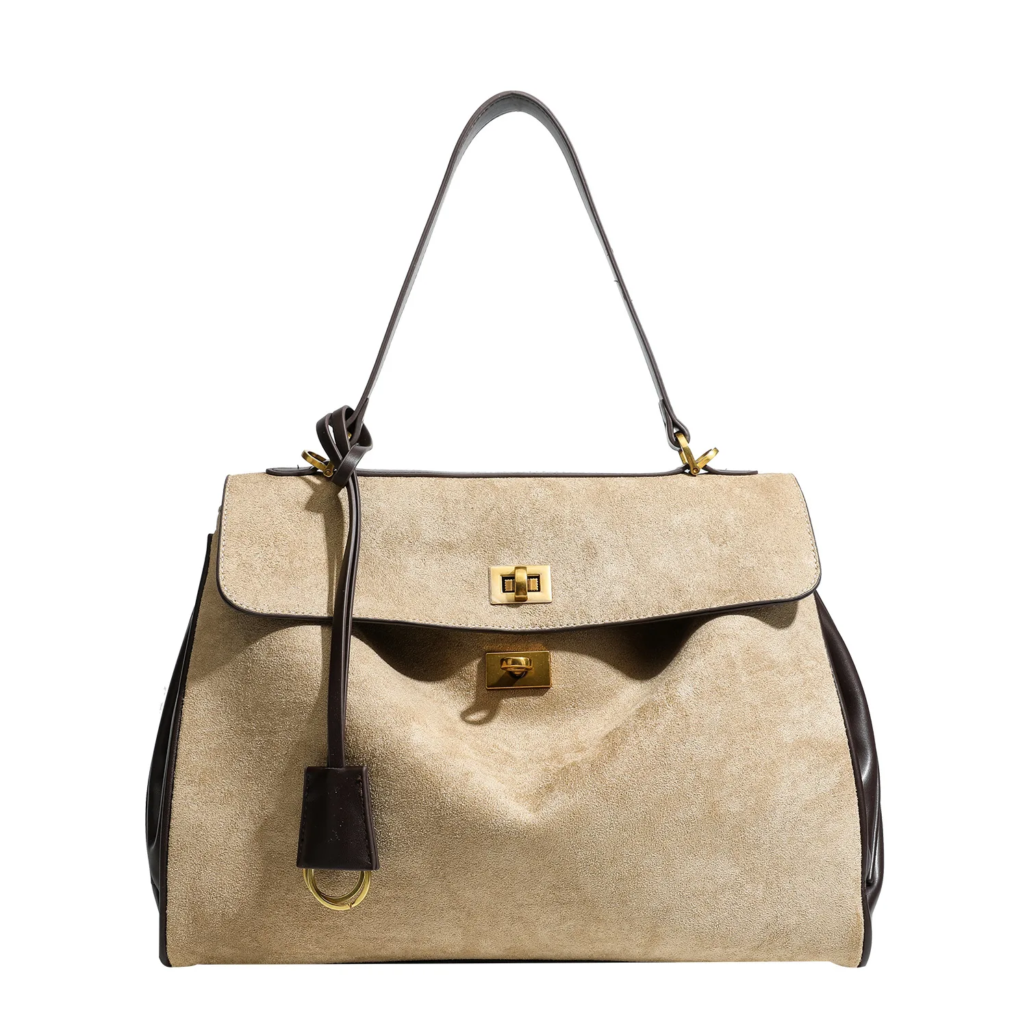 

Matte suede tote bag for women large capacity commuting armpit bag, autumn and winter new high-end single shoulder crossbody bag