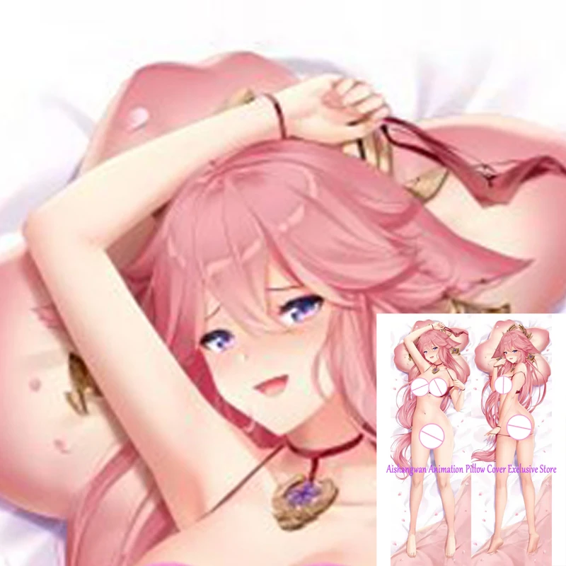 

Dakimakura Anime Pillow Cover Yae Miko Double Sided Print 2Way Bedding Festival Gifts Gifts