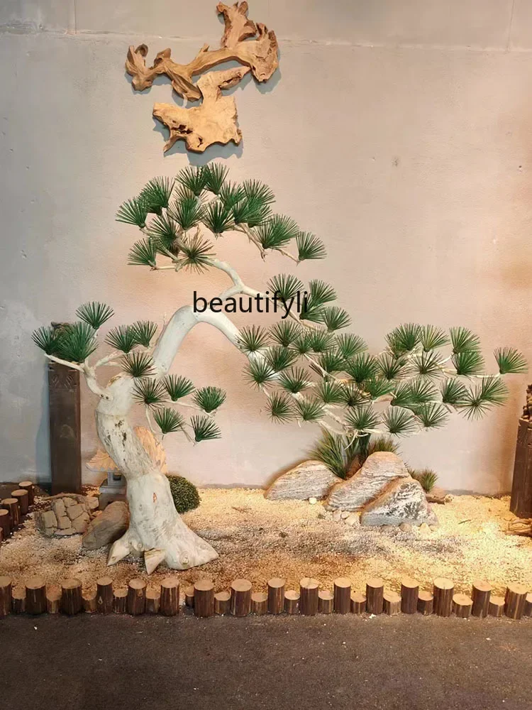 Simulated Welcome Pine New Chinese Decoration Under Stairs Ornament Indoor Large Landscape False Tree Dry View Dead Wood