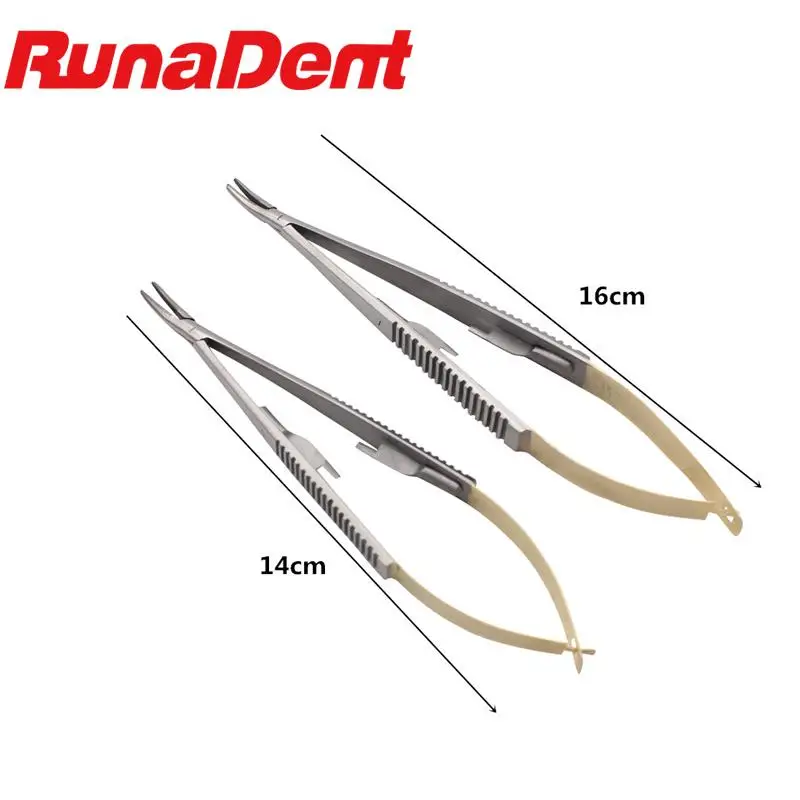 Dental Surgical Implant Castroviejo Needle Holders 14Cm/16Cm TC Holders Tool Straight / Curved Forming clip placement tweezers