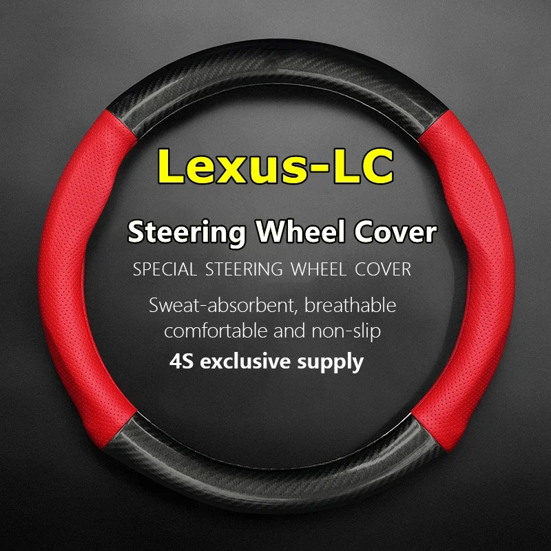 No Smell Thin For Lexus LC Steering Wheel Cover Genuine Leather Carbon Fiber LC500h 2018 2019 2020 2021