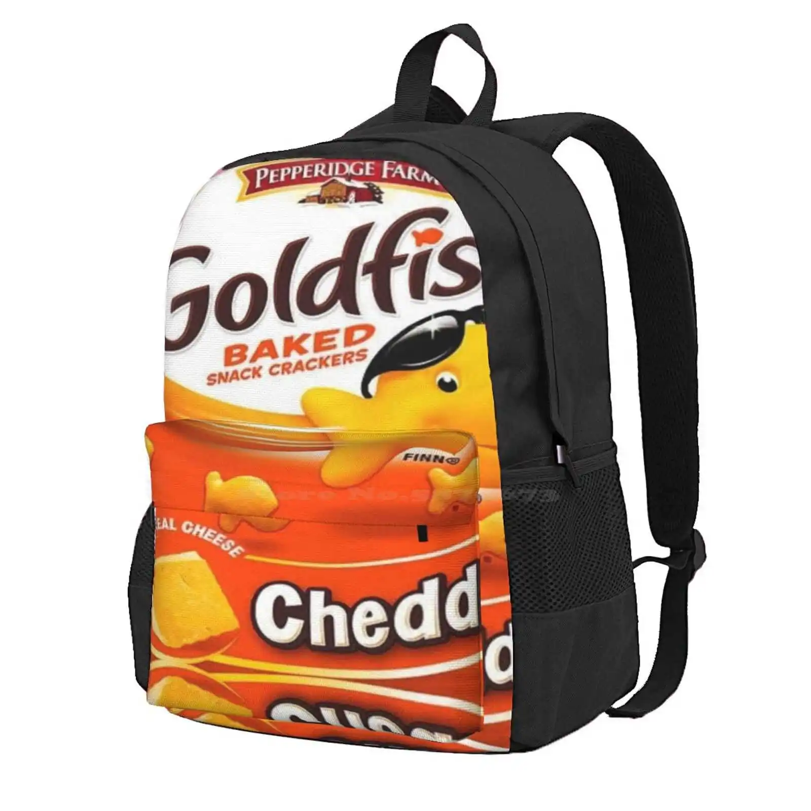 

Goldfish Hot Sale Schoolbag Backpack Fashion Bags Snacks Food Crackers Gold Fish Trendy Cool Teen