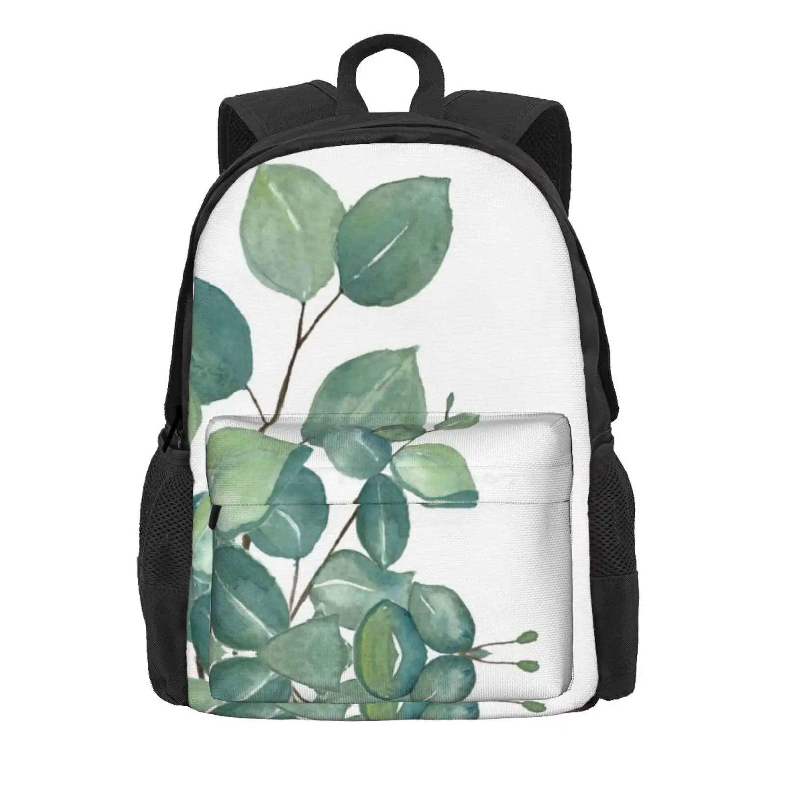 Eucalyptus Leaves Hot Sale Schoolbag Backpack Fashion Bags Eucalyptus Leaves Australian Botanical Art By Lees Watercolor Leaves