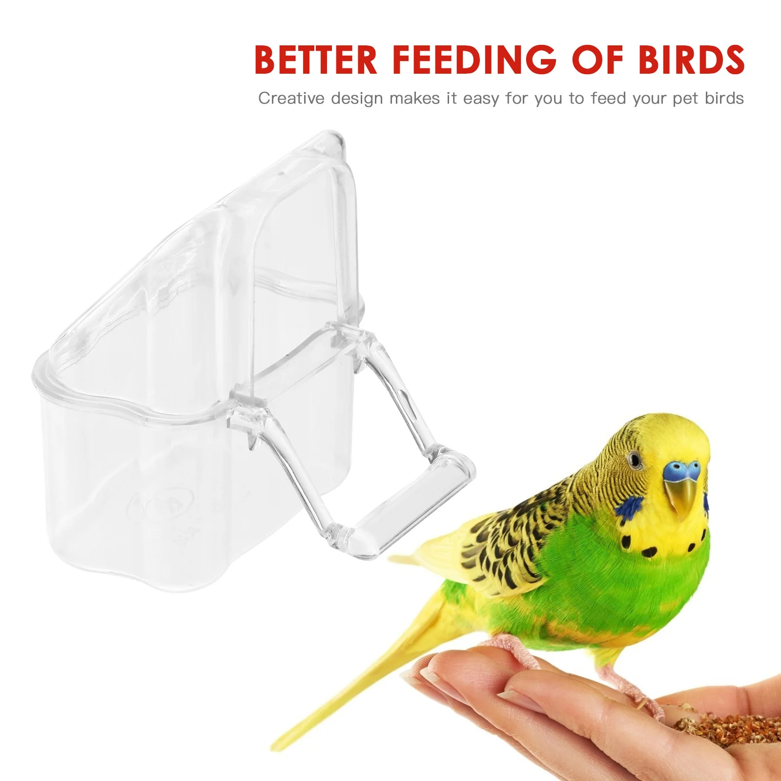 

3 pcs Pet Food Box Set Thickened Base Anti-Splashing Detachable Shield Easy Clean Feeding Bowl For Birds Parrot Cage Use