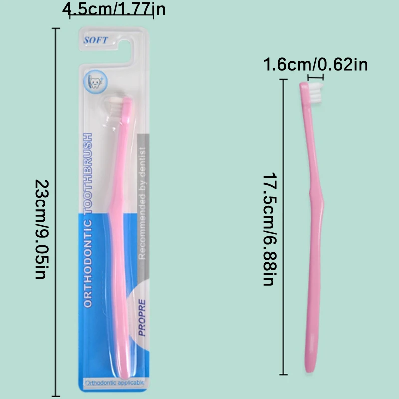 Cepillo de dientes de ortodoncia de haz único, 1 piezas, Interdental, tirantes de cerdas suaves, limpieza de muelas de sabiduría, huecos, cepillo Interdental