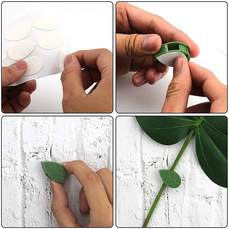 Plant Climbing Wall Clamp Self Adhesive Plant Wall Clamp Invisible Leaf Vine Bracket For Home Decor Cable Organizer