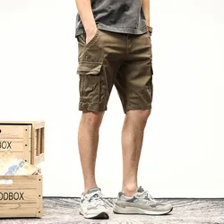 Summer Men's Outdoor Cargo Shorts Loose Multi-pocket Cotton Casual Pants Shorts Safari Style Workout Shorts Fashion Shorts Men